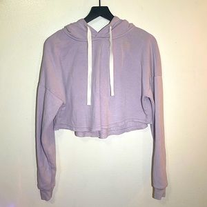 Forever21 Pastel Purple Cropped Drawstring Hoodie Size Small